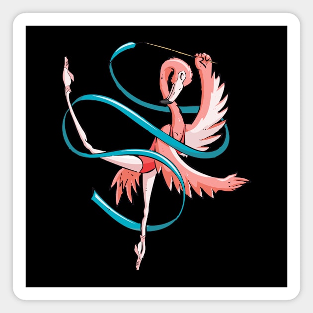 Flamingo Ballet Ballerina Illustration Magnet by SzarlottaDesigns